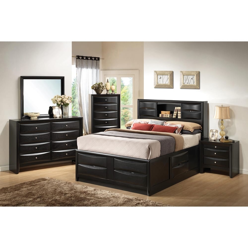 Isabel Transitional Black 4-piece Storage Bedroom Set
