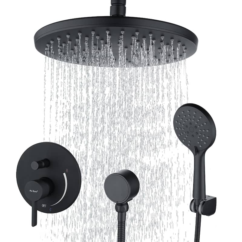 Matte Black Round 2.5 GPM High Pressure Shower System