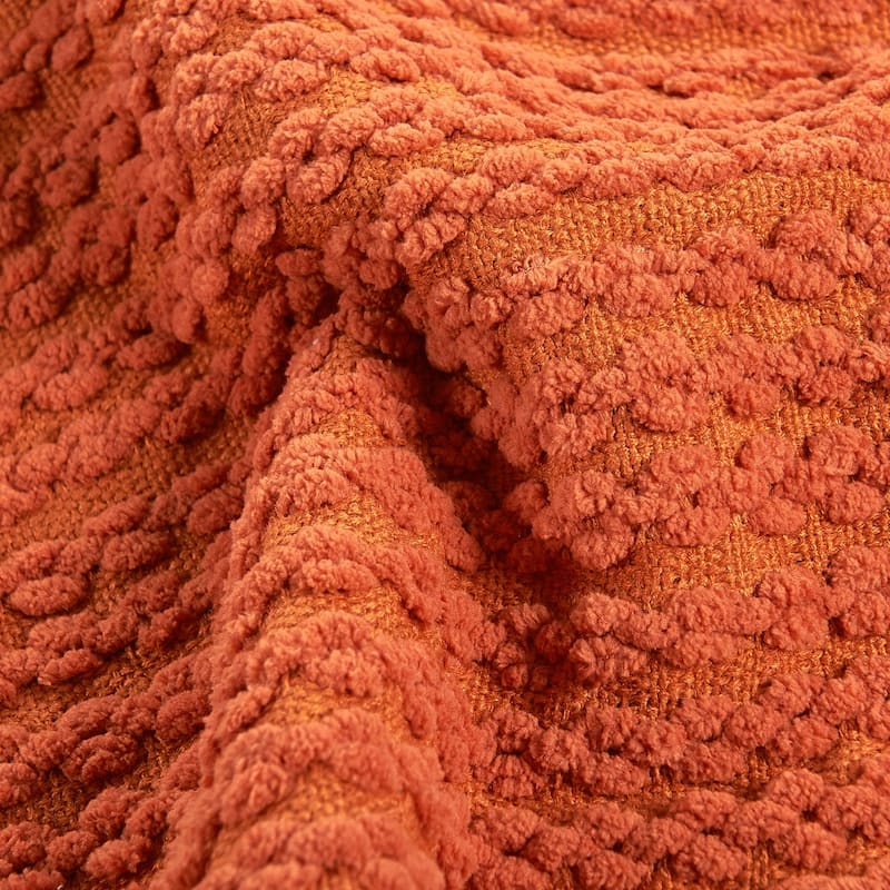 Home Soft Things Chain Tweed Throw Decorative Blanket with Tassels