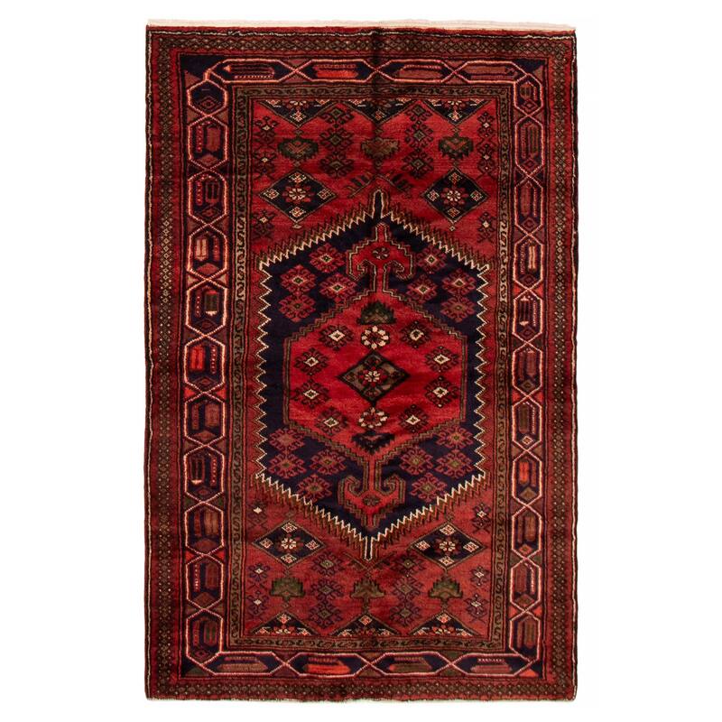 ECARPETGALLERY Hand-knotted Andelz Red Wool Rug - 4'7 x 6'11 - Red - 4'7 x 6'11