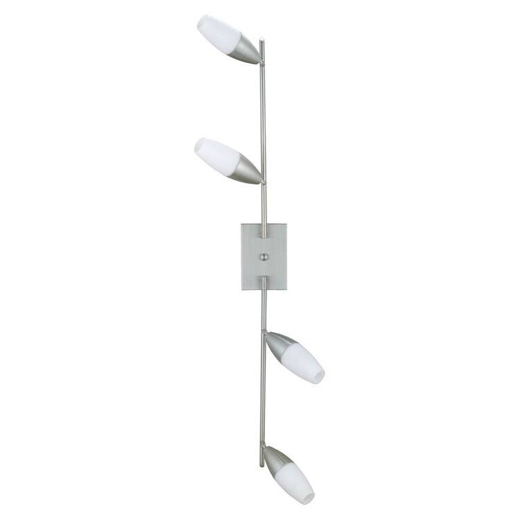 Inessa 4-light Matte Nickel White Glass Track Light