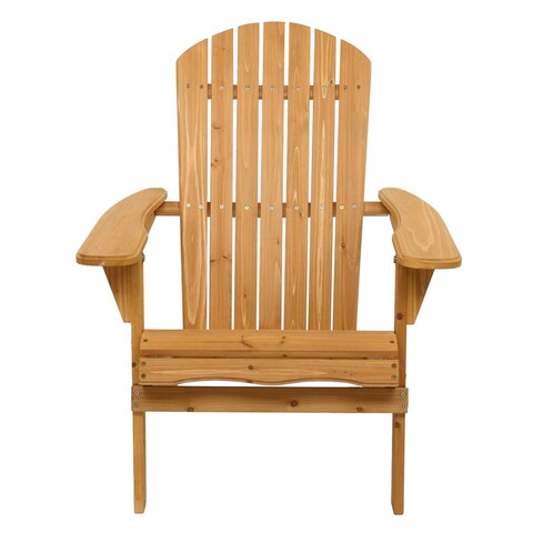 Folding Wooden Lounger Chair with Natural Finish for Patio Garden