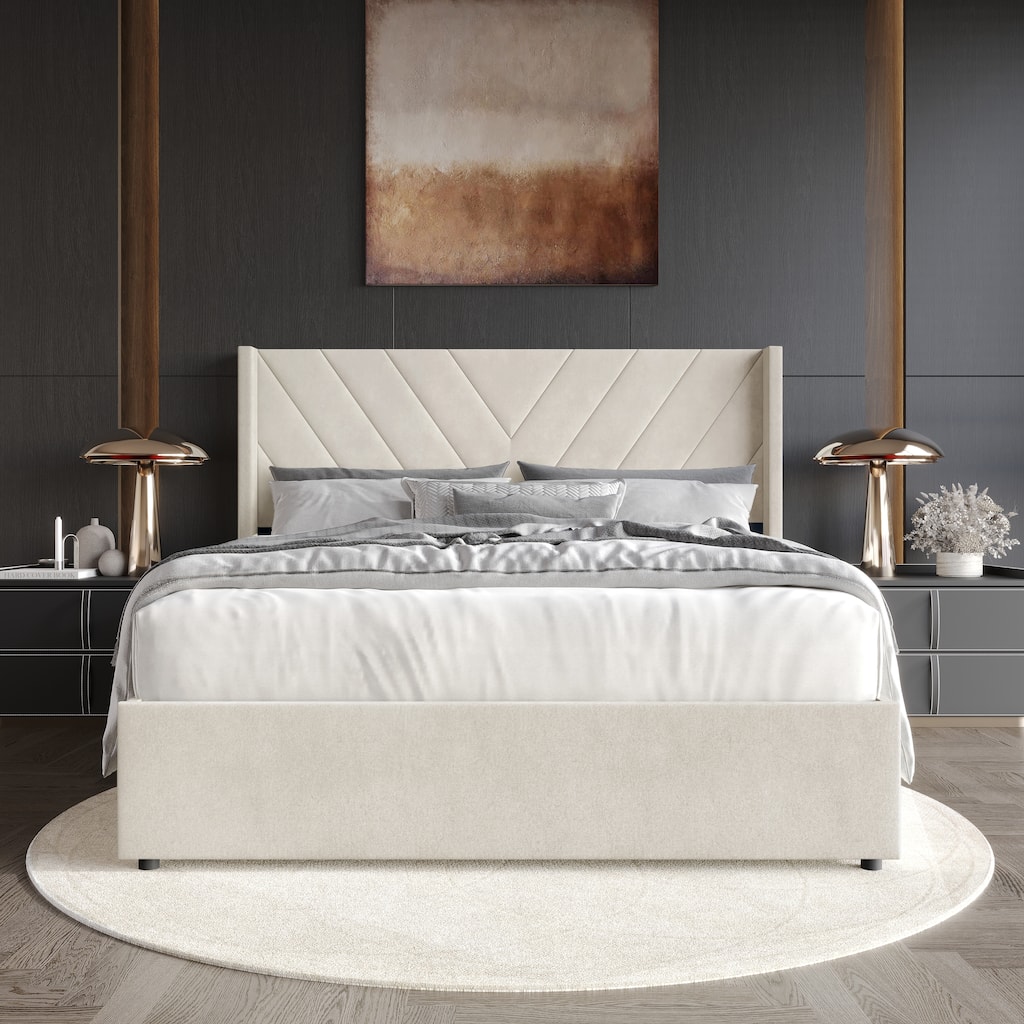 CraftPorch Modern Lift-Up Storage Platform Bed