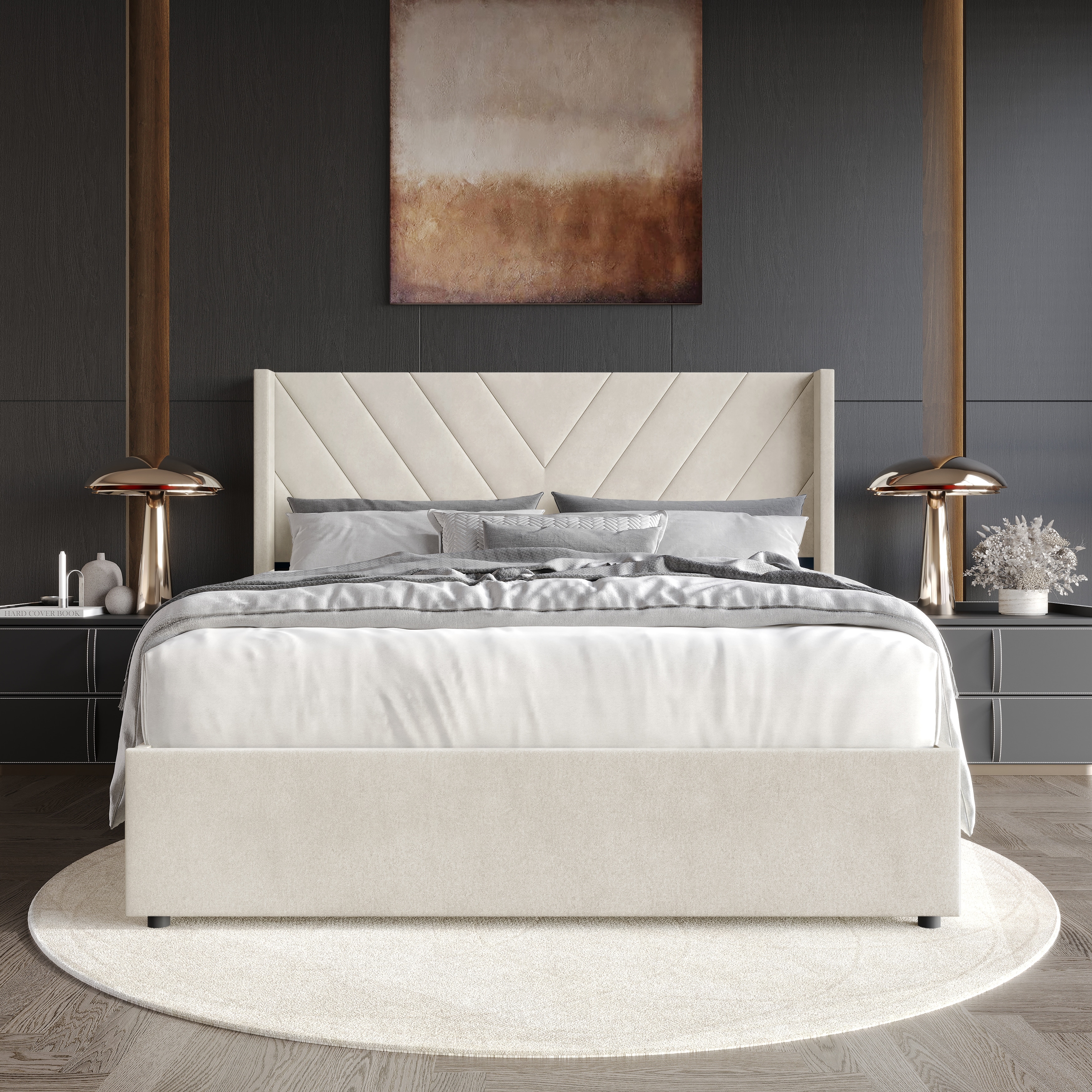 CraftPorch Modern Lift-Up Storage Platform Bed