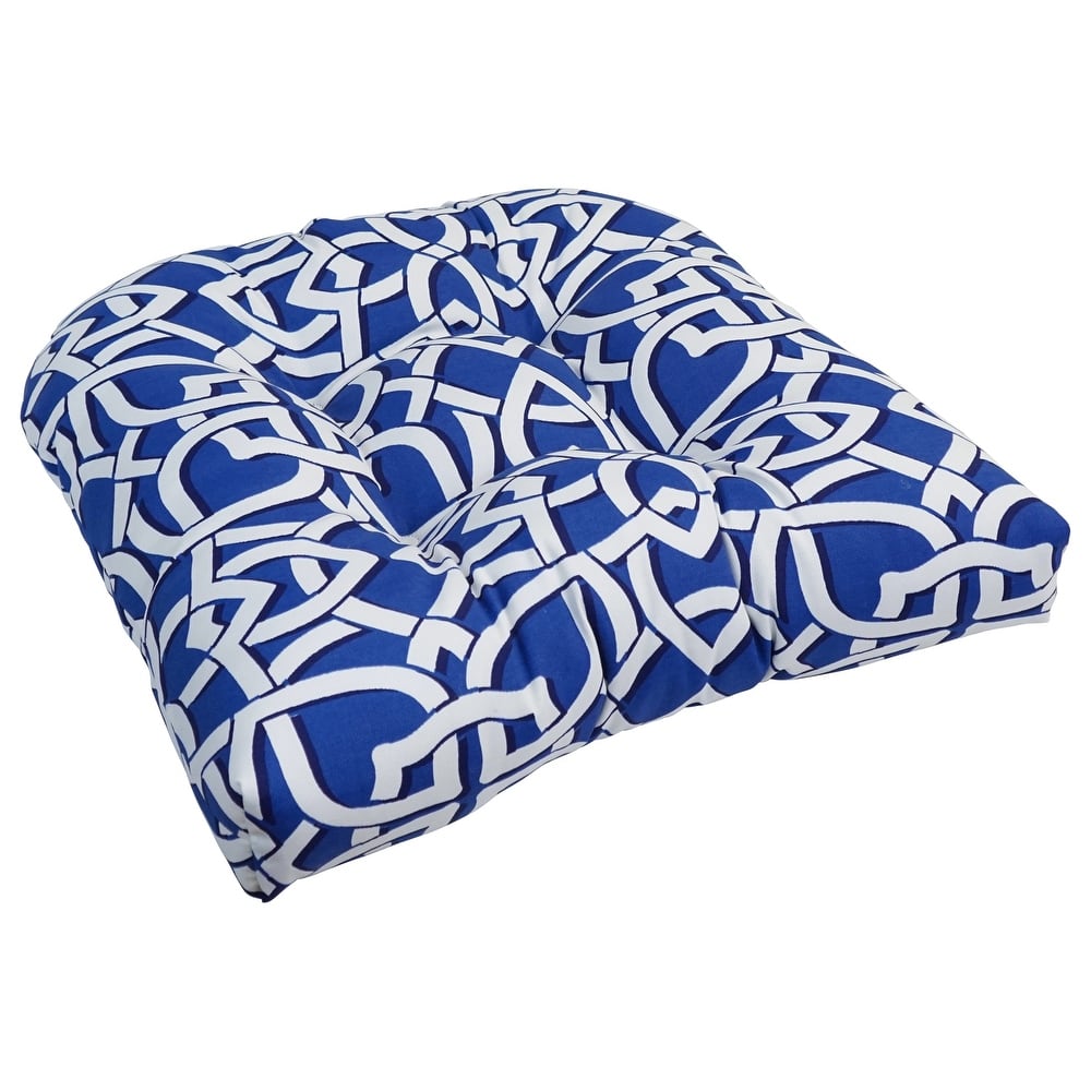 Blazing Needles 19-inch U-Shaped Polyester Outdoor Tufted Dining Chair Cushion