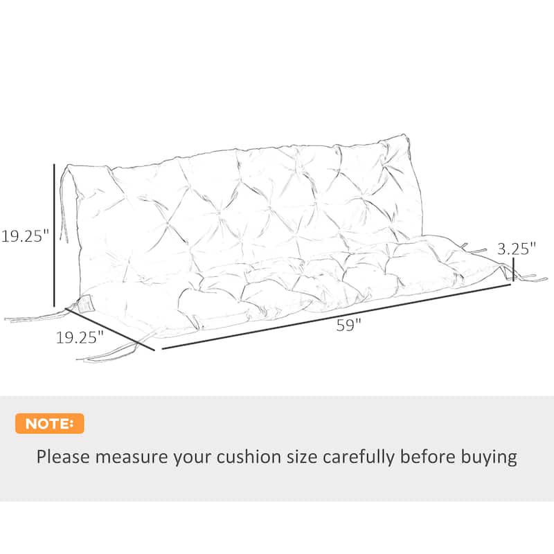 GDFStudio - 3-Seater Tufted Outdoor Cushion for Swing, Bench, Patio Sofa