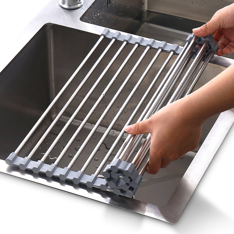 Cheer Collection Multipurpose Over The Sink Stainless Steel Drying Rack - 1 Pack