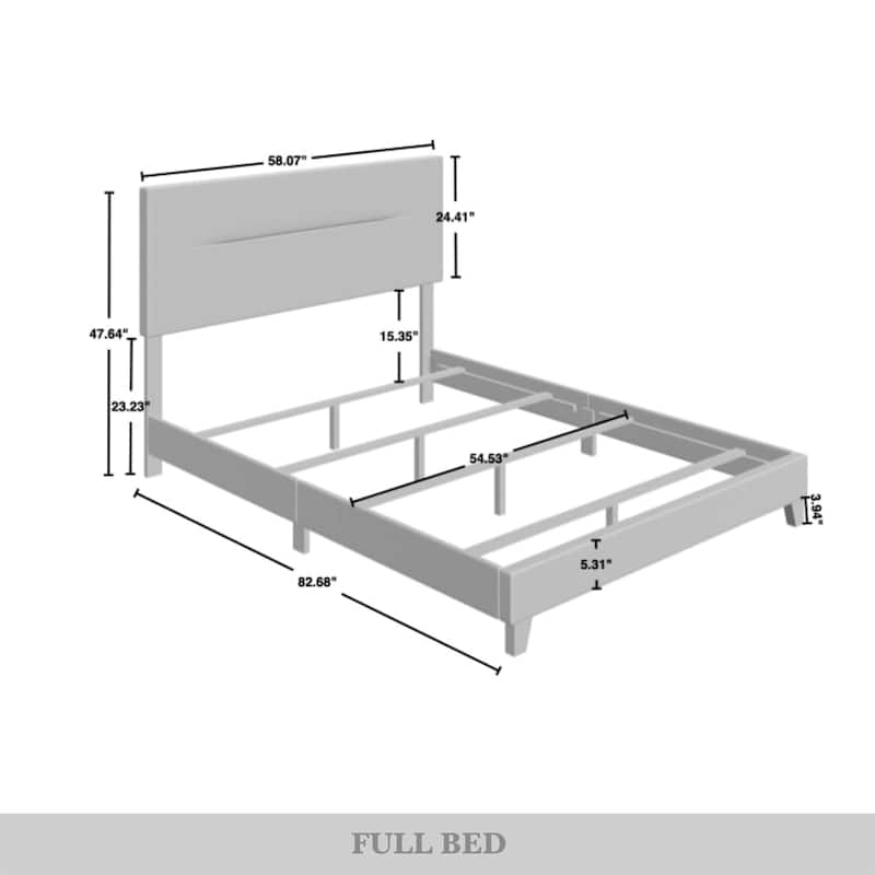 CraftPorch 4-pieces Contemporary Blue Bed with Light Grey Furniture Bedroom Set
