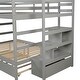 preview thumbnail 17 of 16, Full over Full Bunk Bed with Twin Trundle, Drawer, Stairs with Storage, and Safety Measures