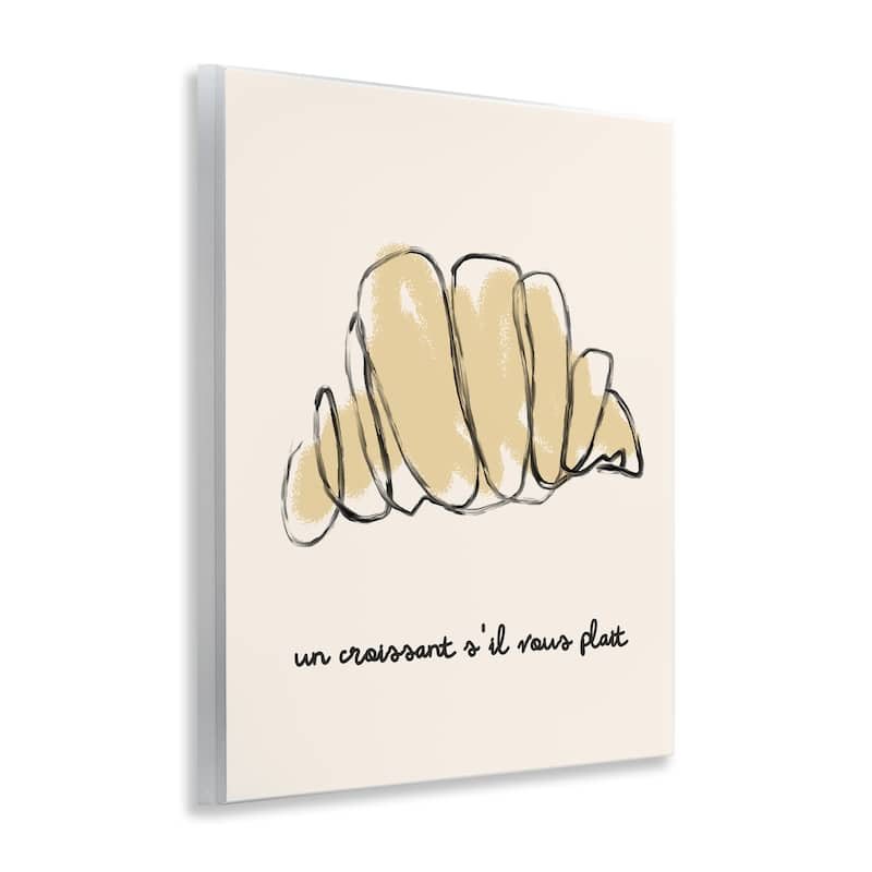 Stupell Modern French Phrase Croissant Wall Plaque Art Design By Lil' Rue