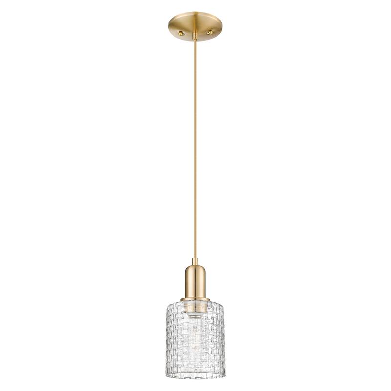 Innovations Lighting Endless Possibilities Arcadia - Cobbleskill - 1 Light 5" Basketweave Cord Hung Mini Pendant - Champagne Bronze