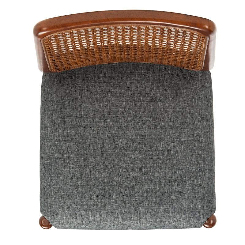 SAFAVIEH Sylva Rattan Cushion Dining Chair (Set of 2) - 19" W x 17.5" L x 32" H - 19Wx18Dx32H
