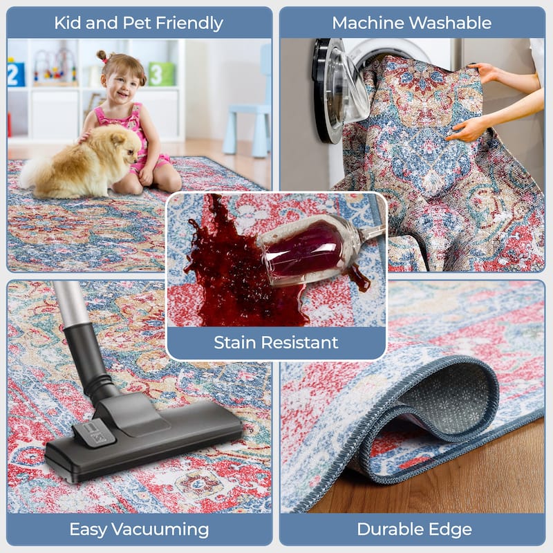 Superior Tanager Rustic Non-Slip Machine Washable Indoor Area Rug or Runner