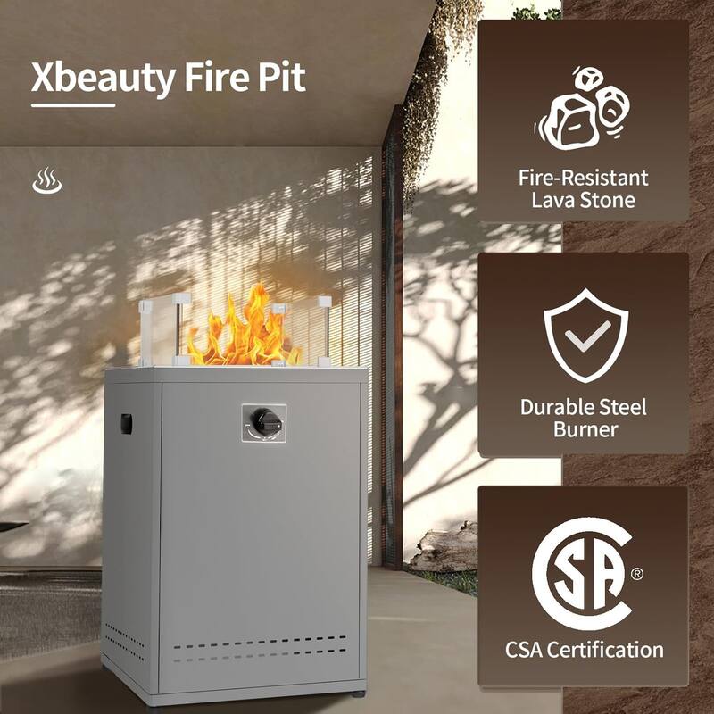 50000BTU Multi-functional Outdoor Fire Pit with Efficient Heating Performance and Easy Assembly, Flexible Flame Control