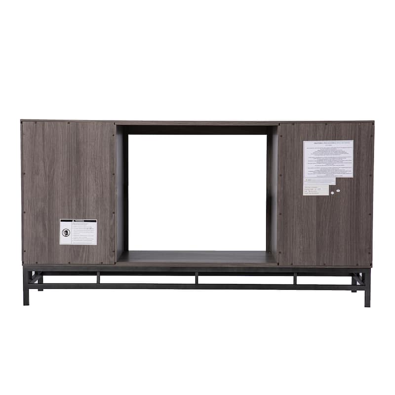 SEI Furniture Hampden Contemporary Gray Wood Electric Fireplace