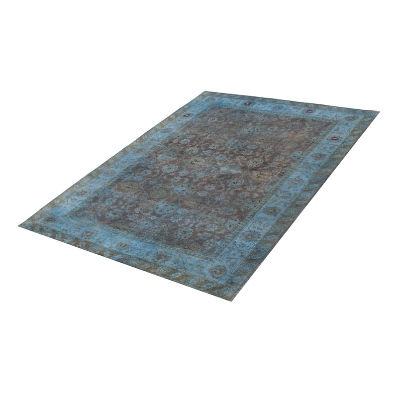 ECARPETGALLERY Hand-knotted Vibrance Light Denim Blue Wool Rug - 6'1 x 8'5