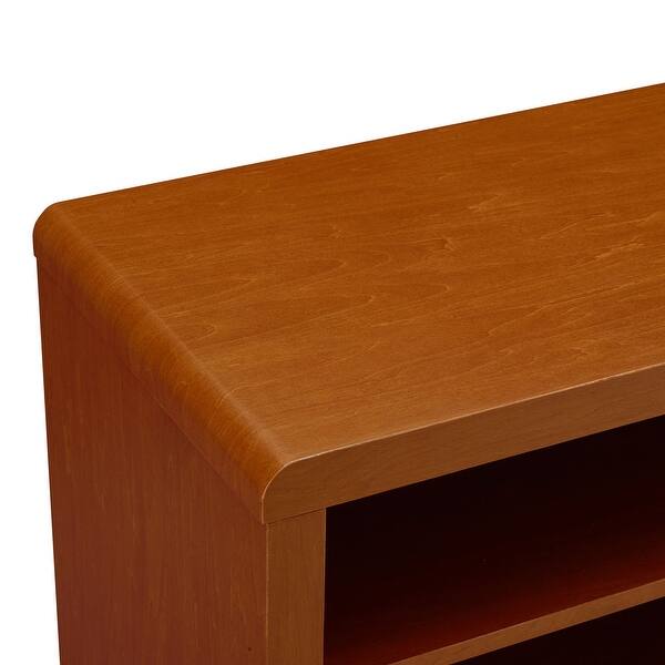 Shop We Furniture 58 Rounded Corner Wood Console Acorn Black Overstock 23060734