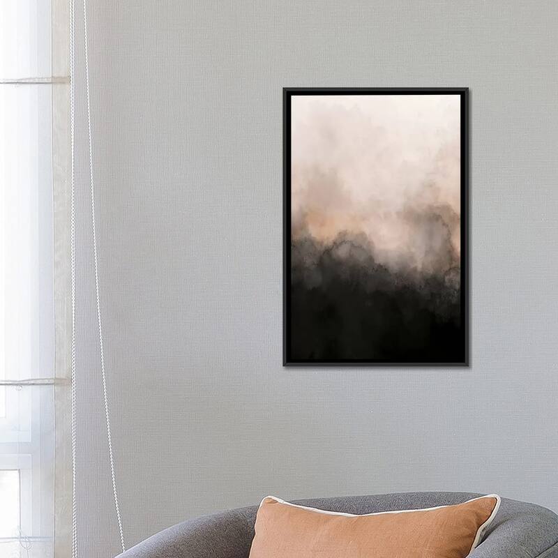 iCanvas "Nude & Black Watercolour" by Pixy Paper Framed
