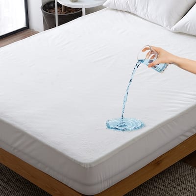 Cheer Collection Velvet Plush Waterproof Mattress Protector - White