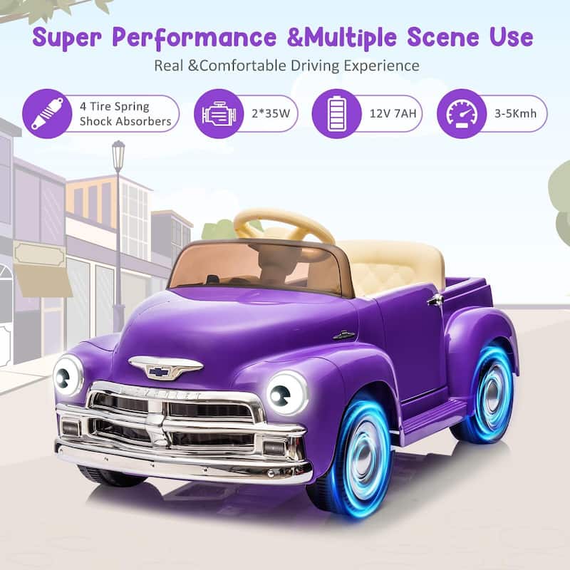 12V Kids Ride On Car, Licensed Chevrolet 3100 Pickup Battery Powered Electric Vehicle