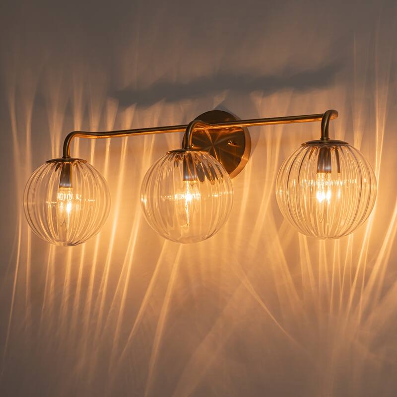 Starsky 3-Lights Modern Dimmable Glass Bathroom Vanity Light