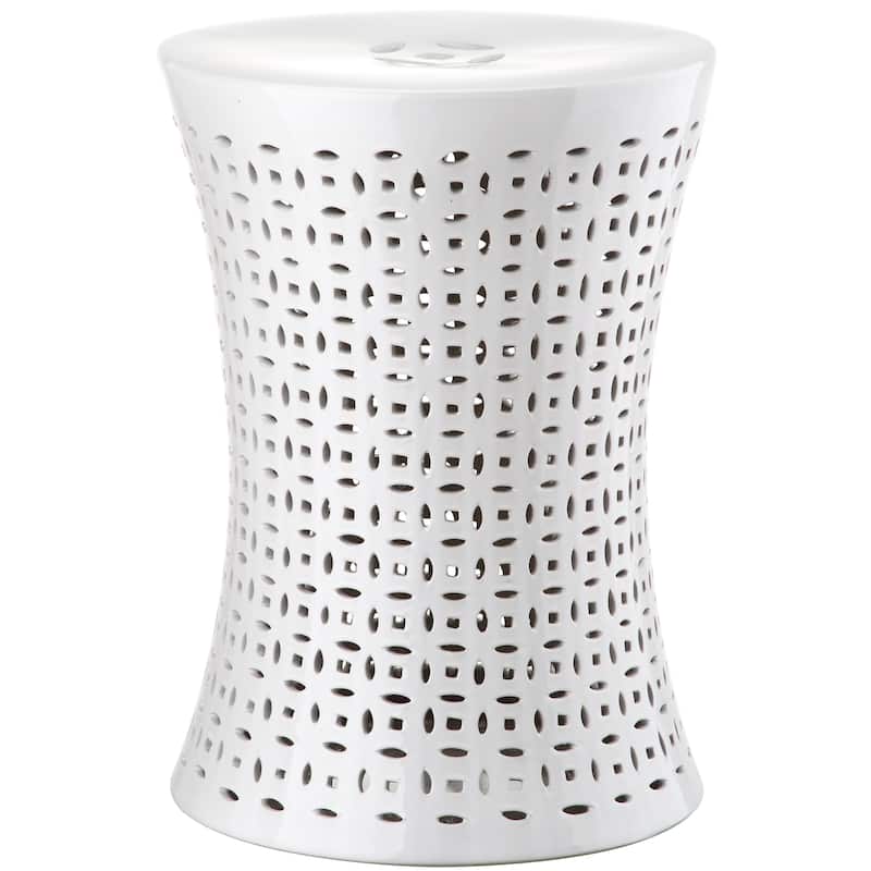 SAFAVIEH Lissi White Ceramic Decorative Garden Stool