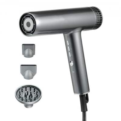Dark Gray 1875W Ionic Hair Dryer with Diffuser & 3-Speed Settings - 8.3 x 2.0 x 8.7 in