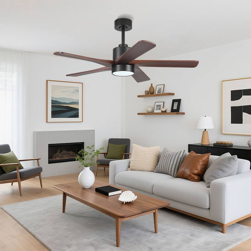 WINGBO 54" and 64" 5 ABS Blades DC Motor Indoor Ceiling Fan with Light & Remote