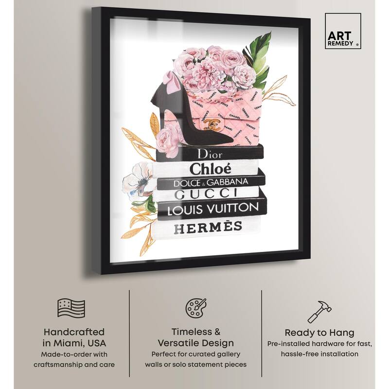 Floral Books Stack Shadowbox by Art Remedy