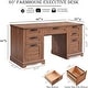 preview thumbnail 14 of 28, 60" Farmhouse Executive Desk, Wood Home Office Desk, Computer Desk