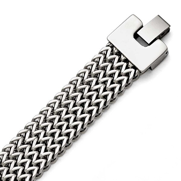 Chisel Stainless Steel Polished Woven Bracelet