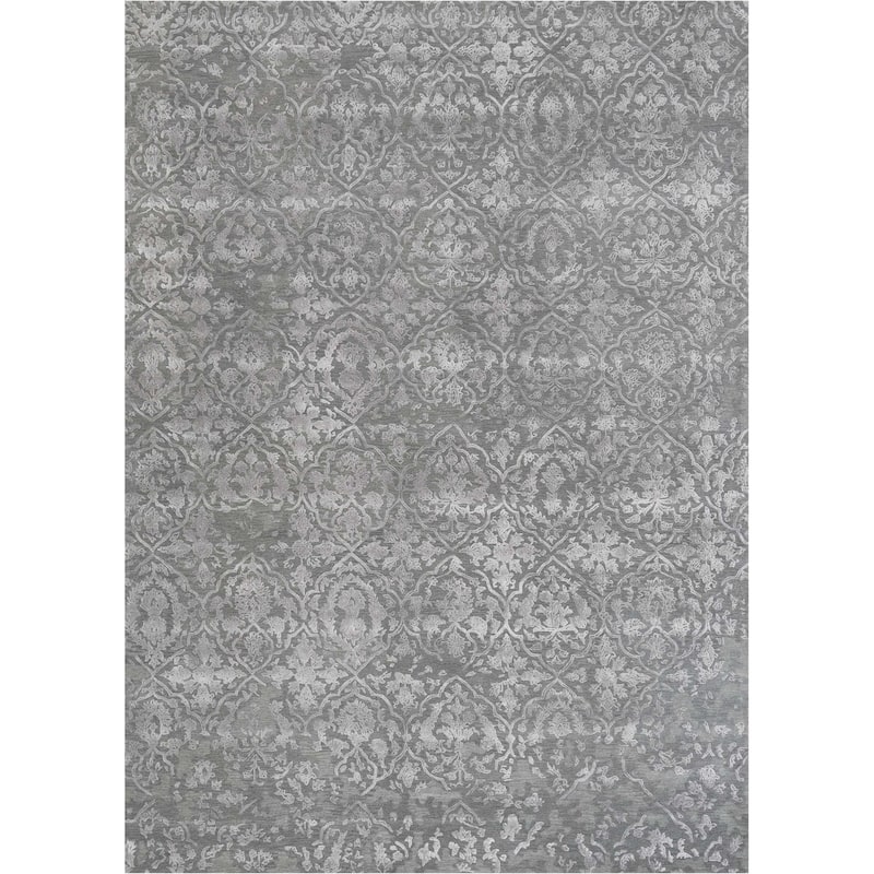 Nourison Opaline Damask Area Rug - 9'9" x 13'9" - Charcoal/Silver - Rectangle
