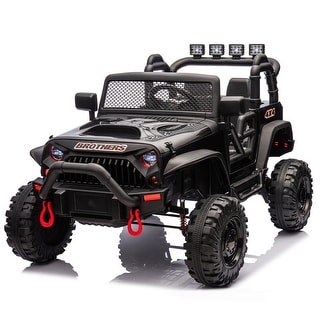 Remote Control 24V Electric Toy Car for Kids, Four-Wheel Suspension, LED Lights, Ages 3+