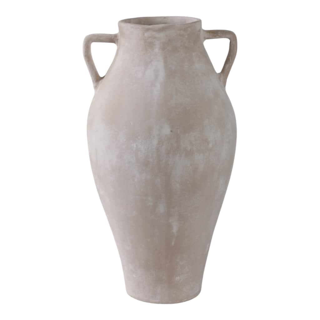 Ecomix Decorative Vase with Dual Handles Valencia Design - 19" Tan