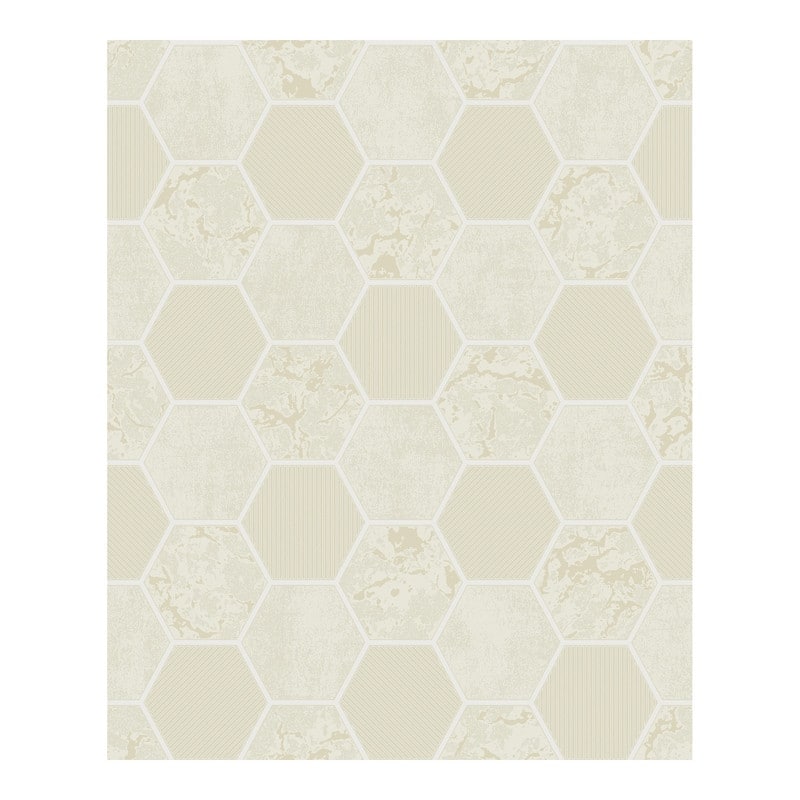 Fine Decor Ceramica Cream Hexagon Tile Wallpaper