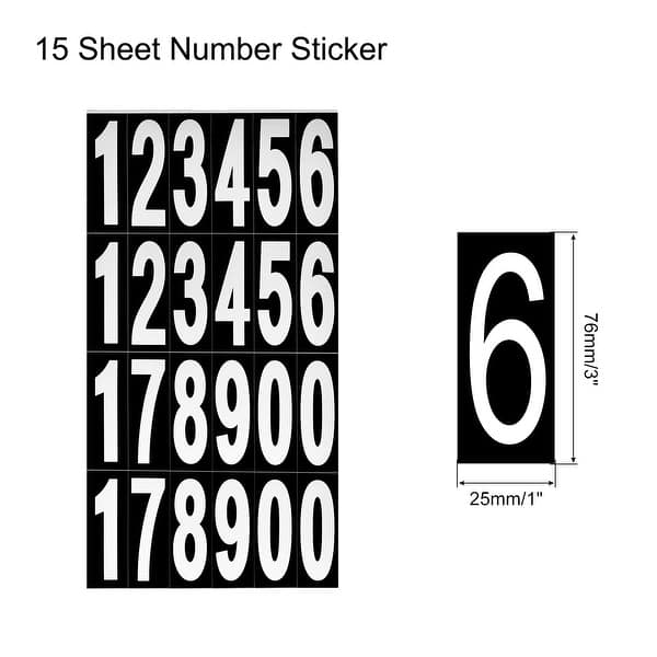 Sticker Label With Numbers Mailbox Numbers Sticker Label Self Adhesive Black and White 76x25mm ...