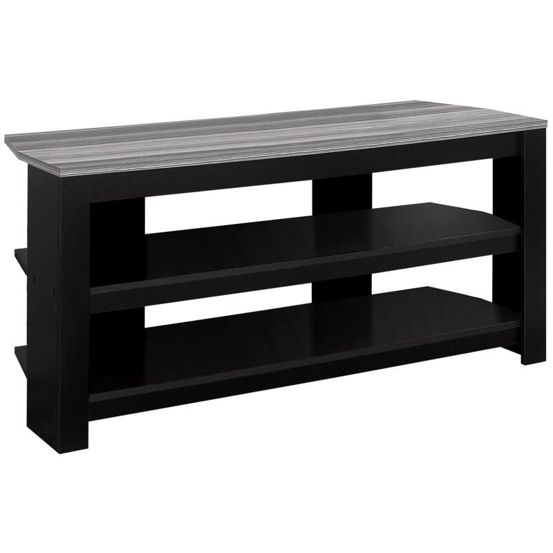 42" Modern TV Stand with Open Shelves, Media Entertainment Console, Perfect for Living Room, Bedroom, or Den - Black