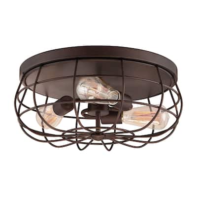 Neo-Industrial 3 Light Flushmount Ceiling Light