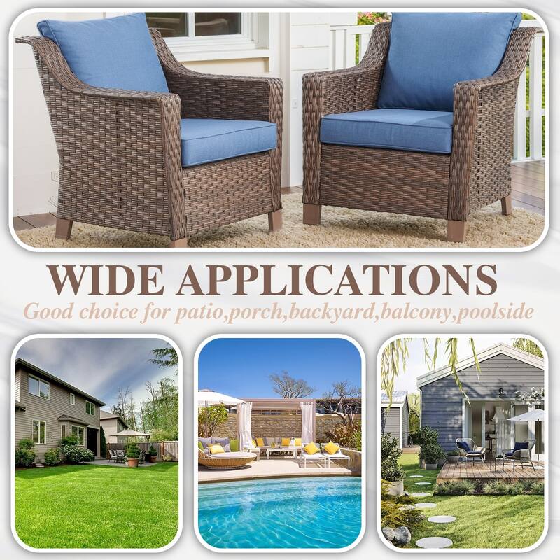 4 Pieces Patio Bistro Set - Brown