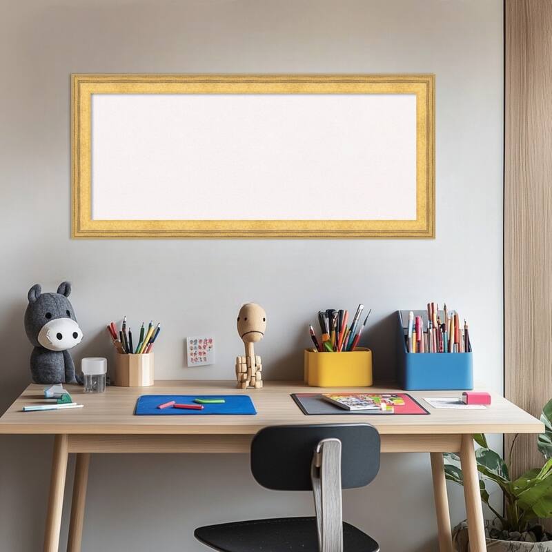 Owen Gold Wood Framed Cork Board - Bulletin Board, Organization Board, Pin Board