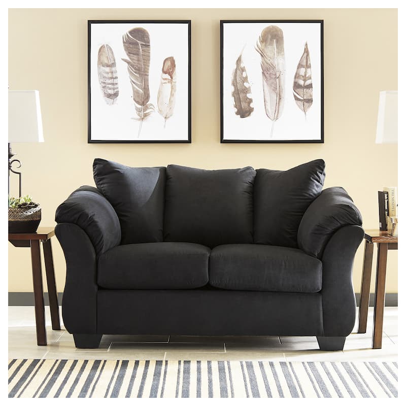 Darcy Contemporary Black Loveseat - Black