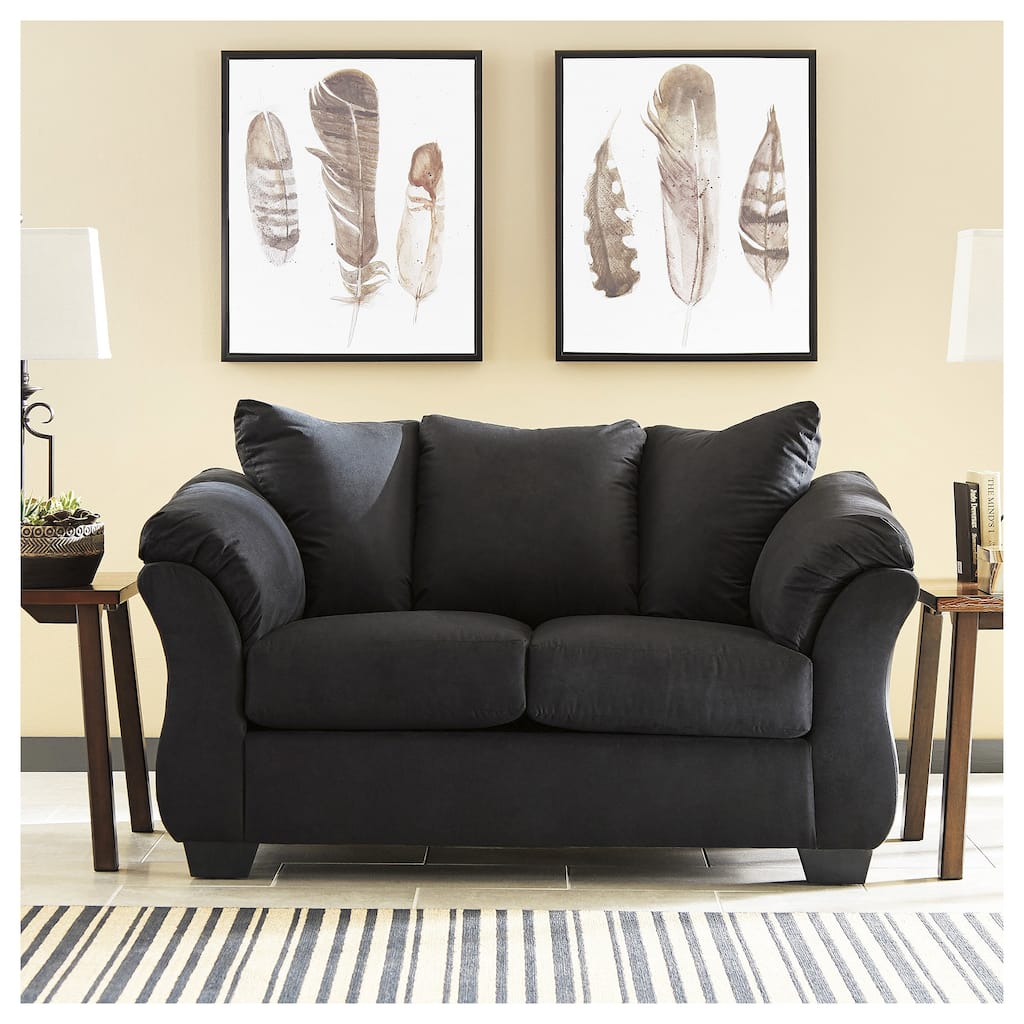 Darcy Contemporary Black Loveseat