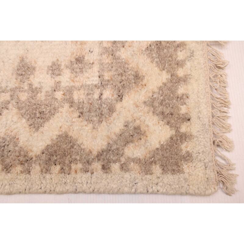 ECARPETGALLERY Hand-knotted Tangier Grey Wool Rug - 5'1 x 8'0