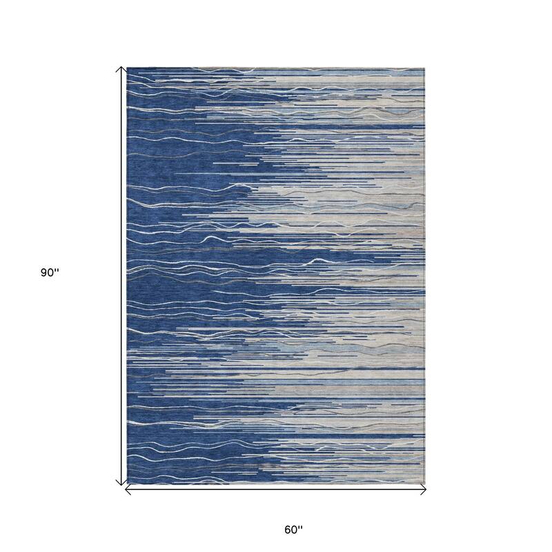 HomeRoots Striped Transitional Rectangle Outdoor Rug