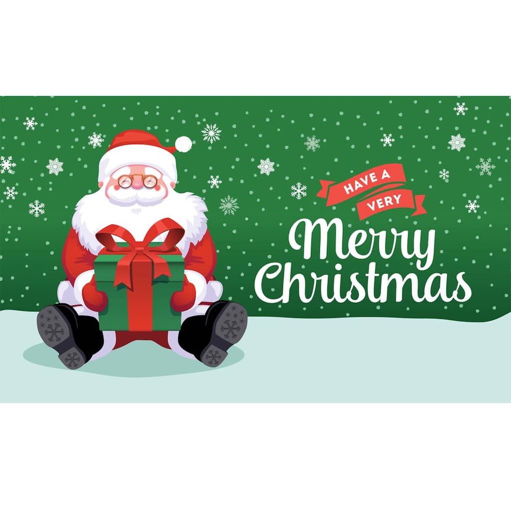 Garage Celebrations Have a Very Merry Christmas 7 ft. x 16 ft. Garage Door Cover - Green