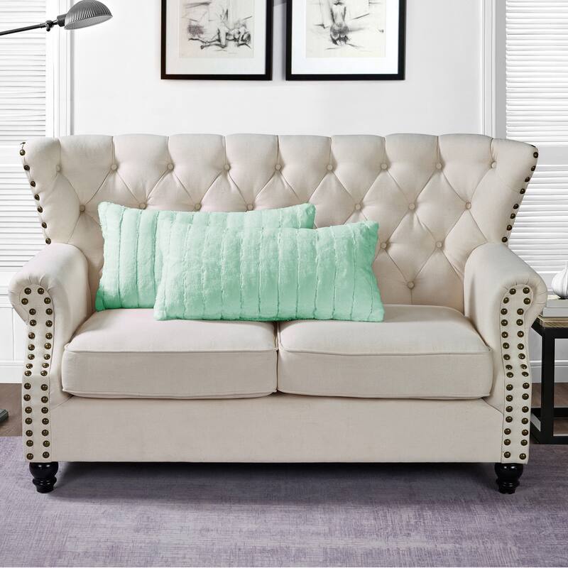 Serenta SuperMink Solid Color Throw Pillow Shell Cushion Cover Set - 14" x 26" - Bleached Aqua - Set of 2
