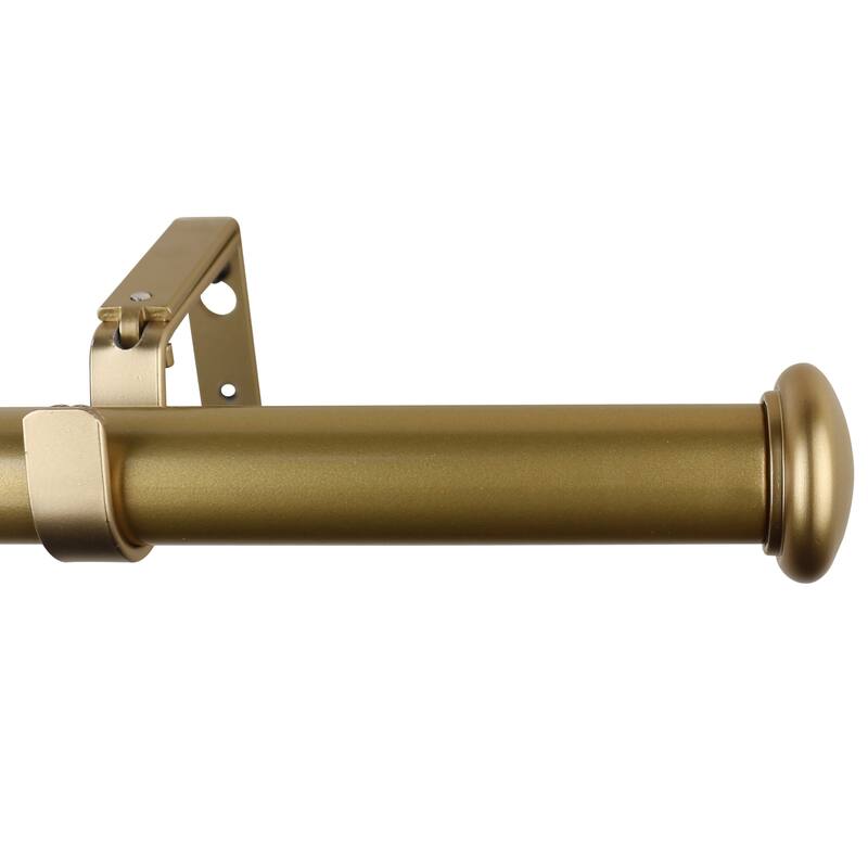 Meriville 1-Inch Diameter Granville End Cap Single Window Curtain Rod - Gold - 48"-84"