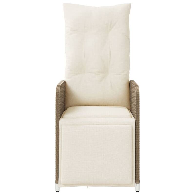 vidaXL Reclining Patio Chair with Cushions Outdoor Seat Furniture Poly Rattan