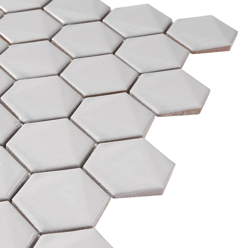 3D Hexagon 2" x 2" Glossy Porcelain Mosaic Tile