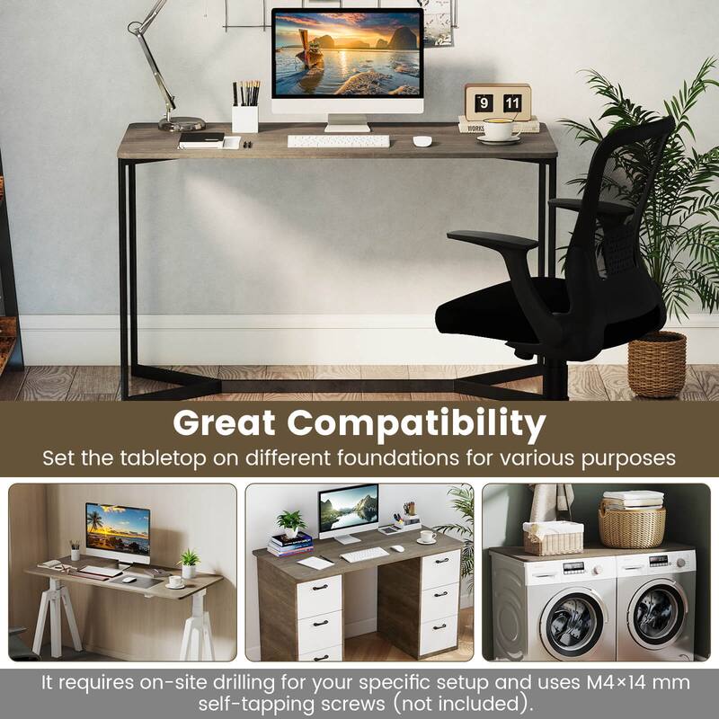 Costway 48” x 24” Whole Piece Table Top with Safe Rounded Corners for